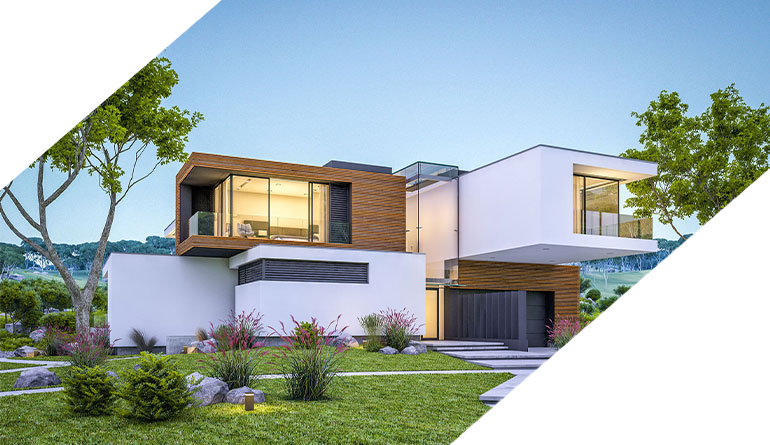 Modern construction site with advanced architectural design